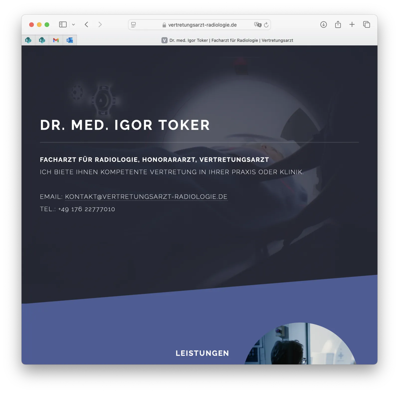 Vertretungsarzt Radiologie website